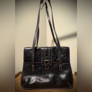 Vintage Fossil Black Leather Women’s Handbag